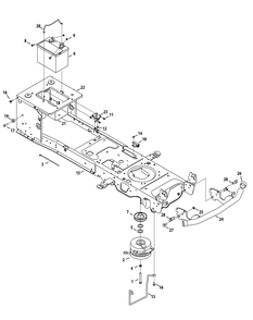 Frame, Electrical And Pto Diagram and Parts List for SLTX1054VT 13VR92AK009-13WR92AK009-13WR92AK010 Cub Cadet Lawn Tractor
